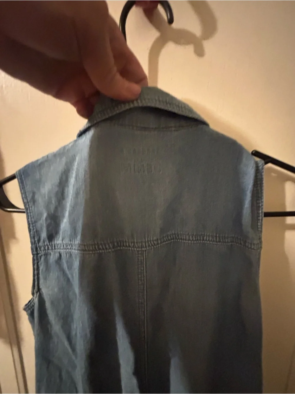 Sleeveless Light Blue Denim Jumpsuit with Front Zip small - Picture 10 of 12